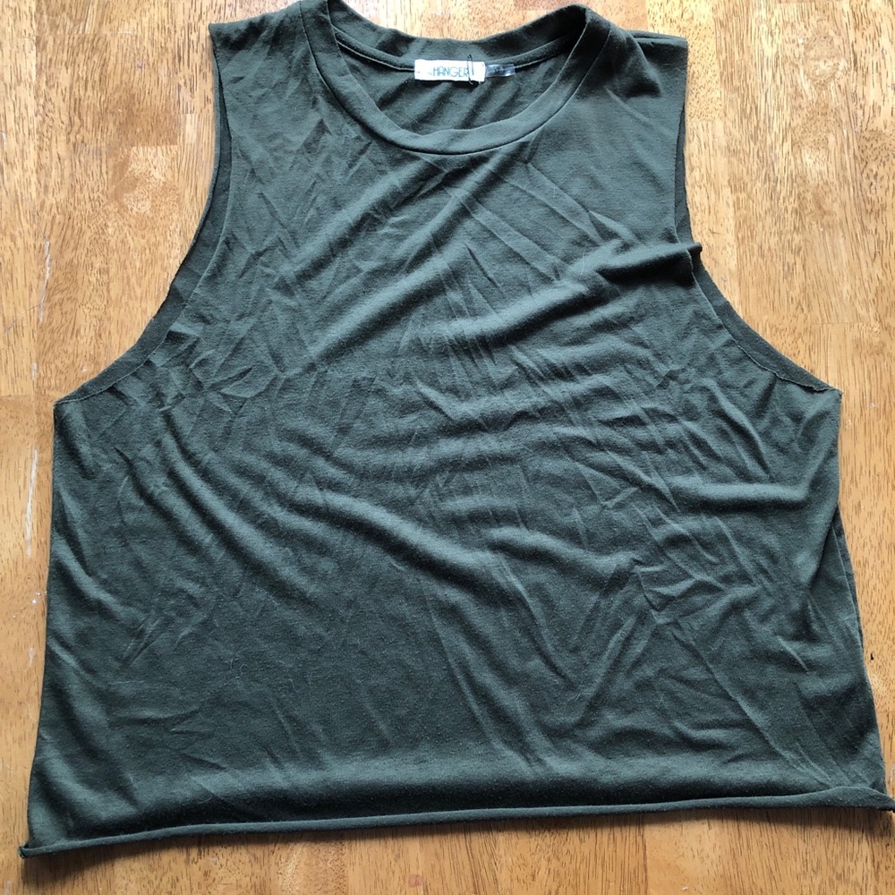 Olive green muscle tank sz L
